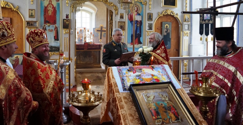 В честь чудотворной  Тихвинской иконы Божией Матери