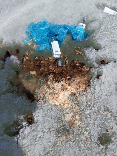 Столбы превращают в помойку