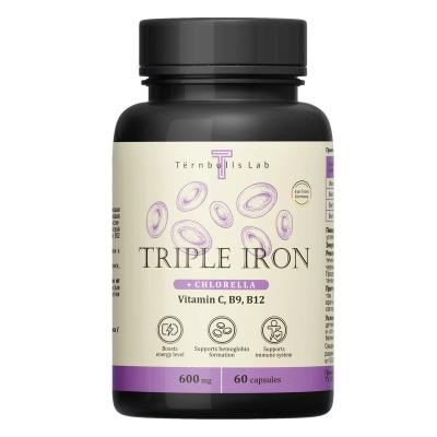 Тройное железо с витаминами В9, В12 и С, 60 капсул