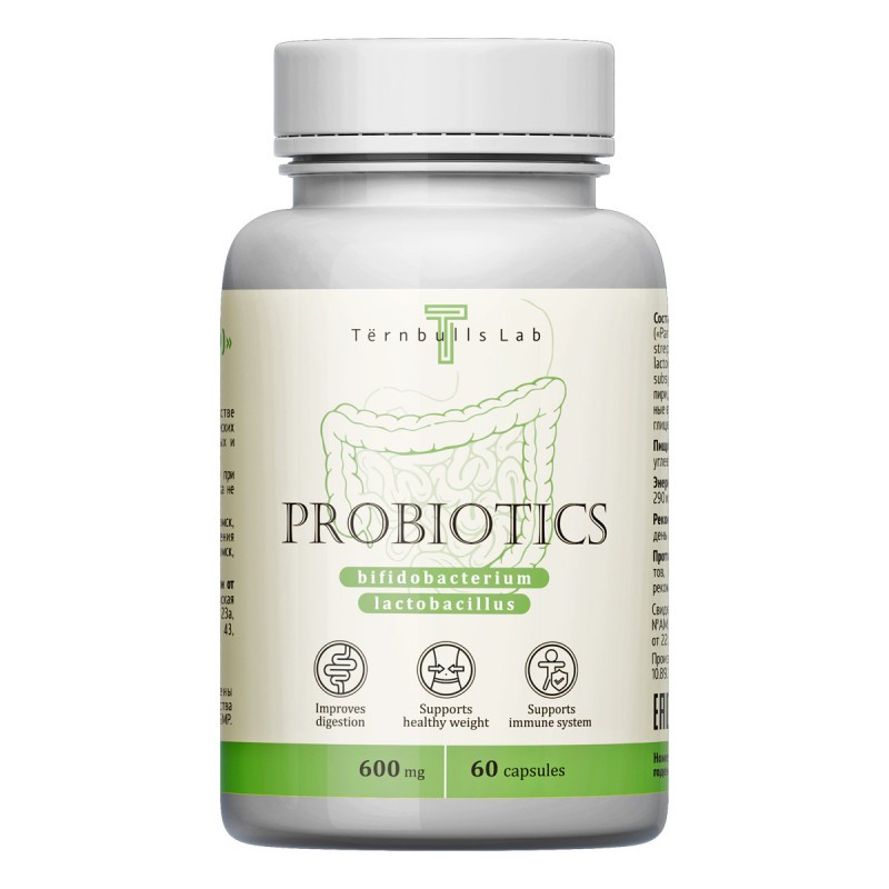 Пробиотики лактобактерии и бифидобактерии, 60 капсул
