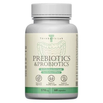 Пребиотики и пробиотики для кишечника в капсулах, 60 капсул