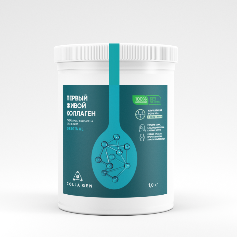 ЖИВОЙ КОЛЛАГЕН ORIGINAL, с эластином, 1 кг, полный курс на 3 месяца