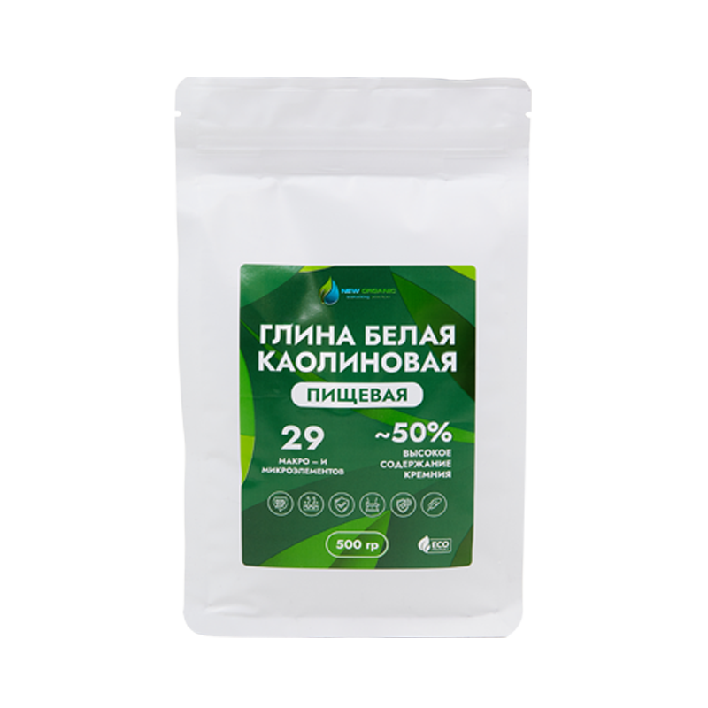 КАОЛИНОВАЯ ГЛИНА ПИЩЕВАЯ 500 ГРАММ