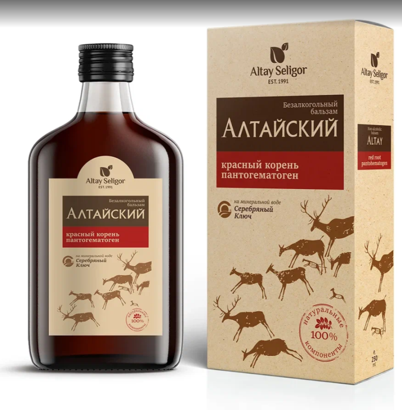 Алтайский бальзам с красным корнем и пантогематогеном