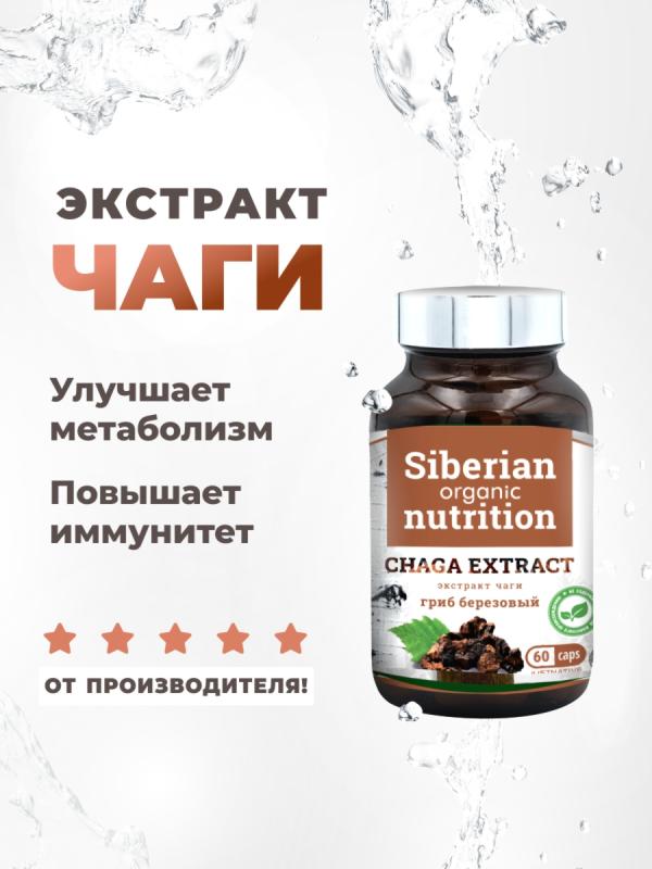 Экстракт чаги березовой 60 капсул