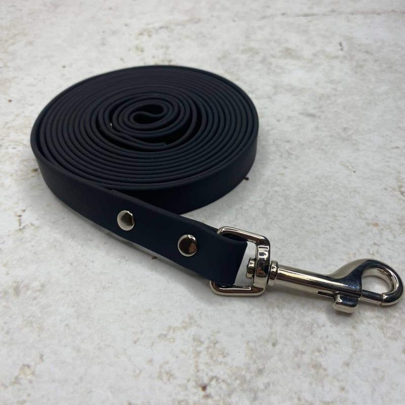 Биотановый поводок 3 метра с клепками - Black