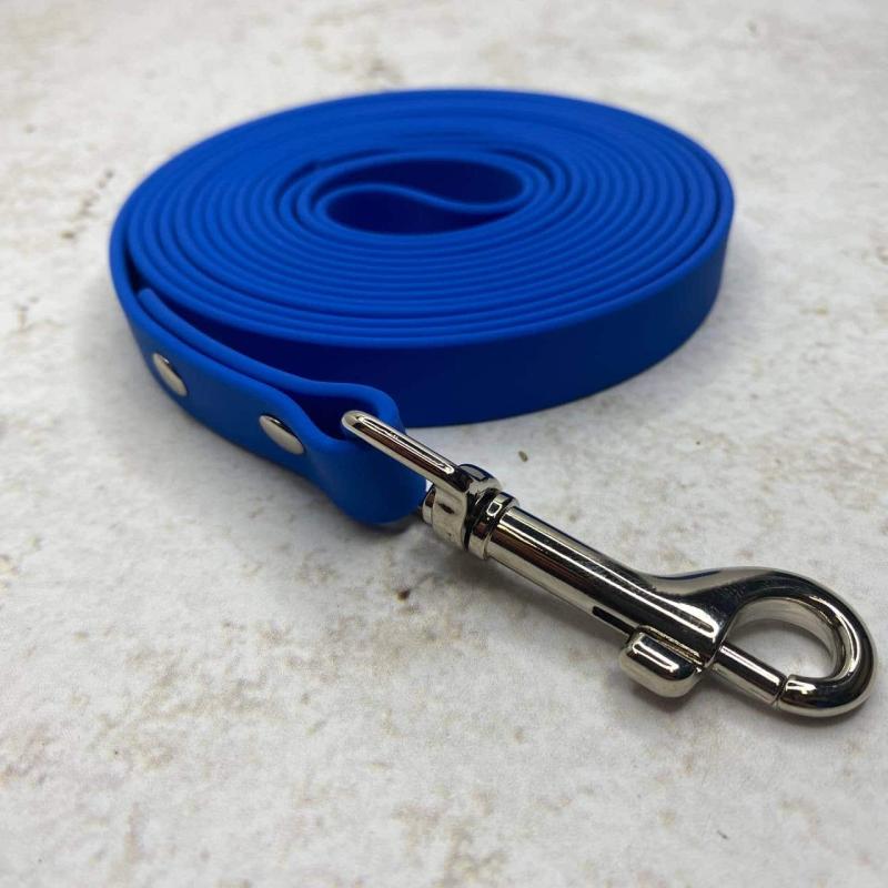 Биотановый поводок 3 метра с клепками - Blue