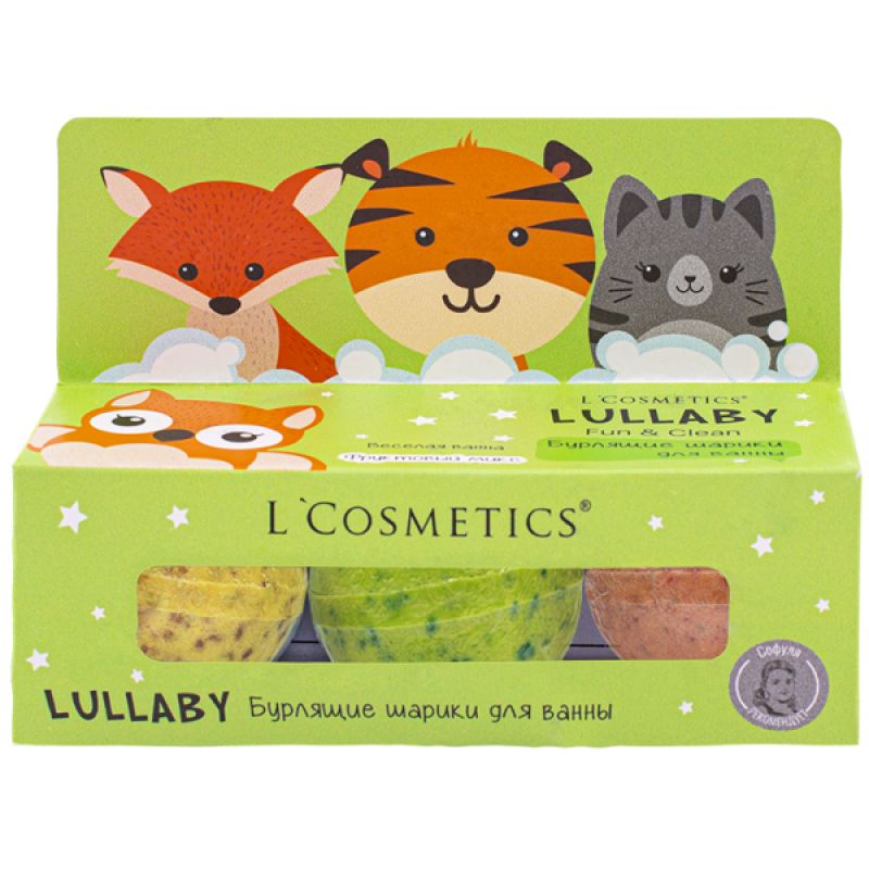 Набор бурлящих шариков Для ванны серии “LULLABY” 55 г * 3шт (зеленная коробочка) 3+