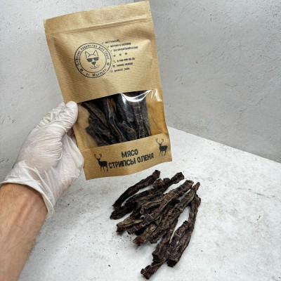 Мясные стрипсы оленя брусок 100гр.