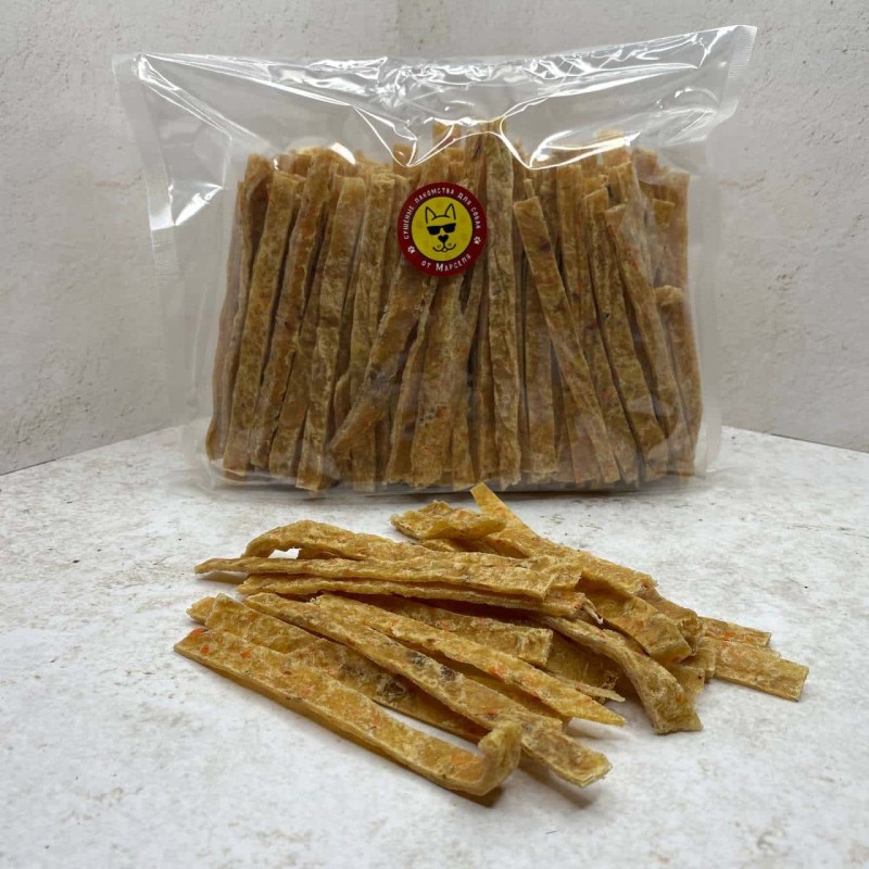 Треска+Морковь полоски - 100 гр.