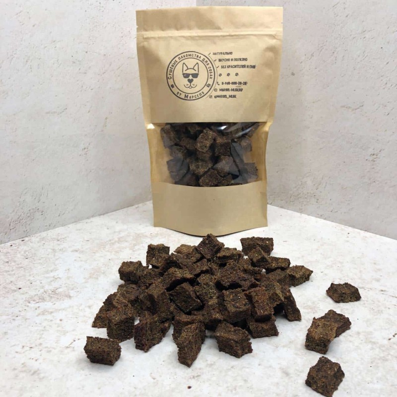 Печеньки в форме кубика - Рубец говяжий/Рис/морковь/легкое