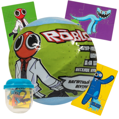 Бурлящие шарики "Roblox" с магнитной карточкой (пазл) внутри 115 г