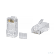 Cabeus 8P8C-C6-TWP Коннектор RJ-45 под витую пару, категория 6, универсальный (для одножильного и многожильного кабеля), для проводников с толщиной по изоляции до 1,05 мм, со вставкой 