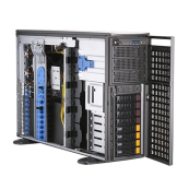 Supermicro SYS-740GP-TNRT Tower/4U, 2xLGA4189, iC621A, 16xDDR4, 8x3.5 SATA/NVME, 2xM.2 PCIE 22110, 6x PCIEx16, 2x10GbE, IPMI, 2x2200W, black 