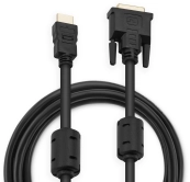 Кабель интерфейсный HDMI-DVI Buro HDMI-19M-DVI-D-1.8M 1.8м, феррит.кольца, черный Кабель интерфейсный HDMI-DVI Buro HDMI-19M-DVI-D-1.8M 1.8м, феррит.кольца, черный