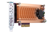 Плата расширения/ QNAP QM2-2S-220A Dual M.2 22110/2280 SATA SSD expansion card (PCIe Gen2 x2), Low-profile bracket pre-loaded, Low-profile flat and Full-height are bundled (shorter version to support  