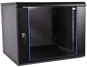 ЦМО Шкаф телекоммуникационный настенный разборный 12U (600х520) дверь стекло,цвет черный (ШРН-Э-12.500-9005) (1 коробка) 
