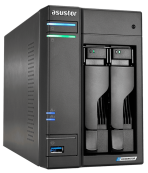 ASUSTOR AS6602T 2-Bay NAS/Media player/Intel Celeron J4125 2.0GHz up to 2.7GHz (Dual-Core ), 4GB SO-DIMM DDR4, noHDD(HDD,SSD),/2x1GbE(LAN)/3xUSB3.2,HDMI ; 90IX01F0-BW3S10