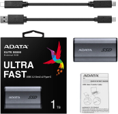 Накопитель SSD A-Data USB-C 1Tb AELI-SE880-1TCGY SE880 2.5&quot; серый 