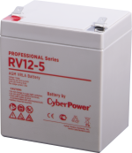 CyberPower Аккумуляторная батарея RV 12-5 12V/5,7Ah {клемма F2, ДхШхВ 90х70х101мм, высота с клеммами 107, вес 1,9кг, срок службы 8 лет} 