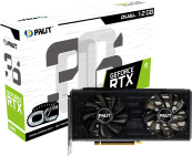 PALIT  RTX3060 DUAL OC 12G NV RTX3060 12288Mb 192 GDDR6 1320/15000/HDMIx1/DPx3/H [NE63060T19K9-190AD] RTL 