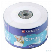 Verbatim  Диски CD-R  80min, 700mb, 52x Ink Print bulk (50шт) [43794] 