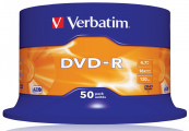 Verbatim  Диски DVD-R  4.7Gb 16-х, 50шт, Cake Box (43548) 