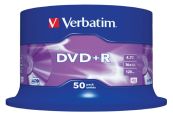 Verbatim  Диски DVD+R  4.7Gb 16-х , 50 шт, Cake Box (43550) 