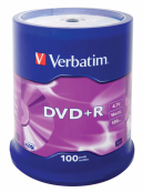 Verbatim  Диски DVD+R  4.7Gb 16-х, 100шт, Cake Box (43551) 