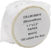 Этикетки Cactus CS-LW-99010 сег.:89x28мм черный белый 130шт/рул Dymo Label Writer 450/4XL 