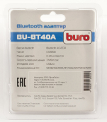 Адаптер USB Buro BU-BT40A Bluetooth 4.0+EDR class 1.5 20м черный (341952) 