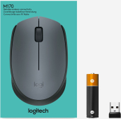 910-004642/910-004646 Logitech Wireless Мышь беспроводная M170, Grey 