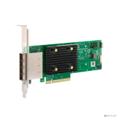 HBA-адаптер Broadcom 9500-16e SGL (03-50075-00003) PCIe Gen4 x8 LP, Tri-Mode SAS/SATA/NVMe 12G HBA, 16port(4*ext SFF8644), 3816 IOC {5}  