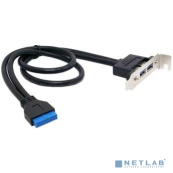 ORIENT C095, Планка портов в корпус 2xUSB 3.0, Low Profile, длина кабеля 30см, oem (31095) 