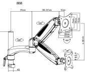 Cactus CS-VM-LH08-BK черный 13"-27" макс.8кг настольный поворот и наклон 
