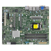 Supermicro MBD-X12SCA-F-B {W-1200 CPU, 4 DIMM slots, Intel W480 controller for 4 SATA3 (6 Gbps) ports, RAID 0,1,5,10, 1 PCI-E 3.0 x4, 2 PCI-E 3.0 x16 slots} 