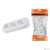 TDM SQ1806-0010 Колодка розеточная 3 гнезда 2П б/з 10А 250В белая  