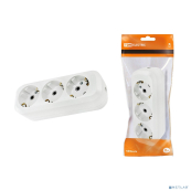 TDM SQ1806-0013 Колодка розеточная 3 гнезда 2П+3 16А 250В белая  