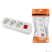 TDM SQ1806-0017 Колодка розеточная 3 гнезда 2П+3 c выключателем 16А 250В белая  