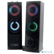 CBR CMS 514L Black, Акустическая система 2.0, питание USB, 2х3 Вт (6 Вт RMS), пластик, RGB-подсветка, конструкция-транформер, 3.5 мм лин. стереовход, регул. громк., длина кабеля 1,3 м, цвет чёрный 