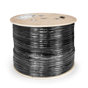 Exegate EX241488RUS Кабель FTP 4 пары кат.5e Exegate 100% медь,24AWG, экран, для внешней прокладки, с тросом, 305м, черный PE 