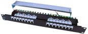 Hyperline PP3-19-16-8P8C-C5E-SH-110D Патч-панель 19&quot;, 1U, 16 портов RJ-45 полн. экран., категория 5e, Dual IDC, ROHS, цвет черный 