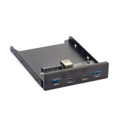 Exegate EX280448RUS Планка USB на переднюю панель Exegate U3H-619, 3,5&quot;, 2*USB3.0+2*TypeC, черная, подсоед-е к мат. плат 