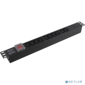 Exegate EX280859RUS Блок розеток ExeGate ServerPro PDU-19H001 Al-10С13-C14-SW, 1U, Алюм., 10 IEC 320 C13, С14 