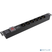 Exegate EX280832RUS Блок розеток ExeGate ServerPro PDU-19H607 Al-6S-C14-SW-SPD1, 19&quot;,1U,алюм, 6Schuko, С14, SPD1 