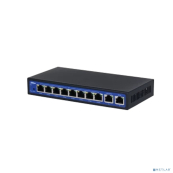 DAHUA DH-EAC10-P Wi-FI контроллер, 8xRJ45 1Gb (PoE), 2xRJ45 1Gb (uplink), суммарно до 64Вт, управление до 10 точек доступа серии EAP 