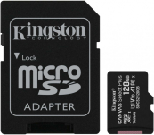 Micro SecureDigital 128Gb Kingston SDCS2/128GB {MicroSDXC Class 10 UHS-I, SD adapter} 