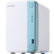 QNAP TS-251D-4G Сетевое хранилище 2-tray w/o HDD. Intel Celeron dual-core J4005  2.0-2.7GHz, 1x4GB up to 8GB (2*4GB), HDMI-port, 1xGb LAN, TS-251D-4G