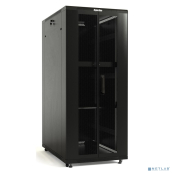 Hyperline TTB-4268-DD-RAL9004 Шкаф напольный 19-дюймовый, 42U, 2055x 600х 800 мм (ВхШхГ), передняя и задняя распашные перфорированные двери (75%), ручка с замком, крыша нового типа, цвет черный