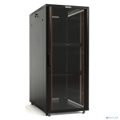 Hyperline TTB-3261-DD-RAL9004 Шкаф напольный 19-дюймовый, 32U, 1610x600 х1000 мм (ВхШхГ), передняя и задняя распашные перфорированные двери (75%), ручка с замком, крыша нового типа, цвет черный